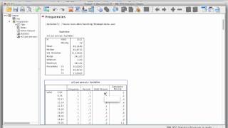 Central och spridningsmått i SPSS [upl. by Reffotsirhc920]