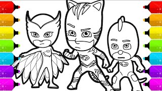 Drawing and Colouring Pj Mask GekkoCatboyOwlette drawing [upl. by Eciuqram]