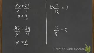 Løse likninger ved hjelp av multiplikasjon og divisjon [upl. by Mareah]