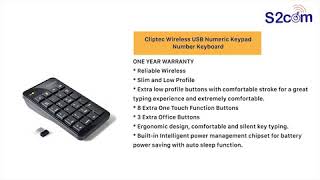 Cliptec Wireless USB Numeric Keypad Number Keyboard RZK222 [upl. by Hermia175]