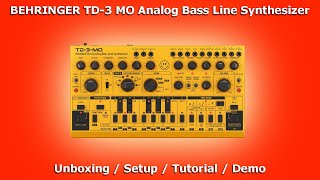 🙂 BEHRINGER TD3 MO Bass Line Synthesizer  Unboxing  Tutorial  Setup  Demo [upl. by Twum75]