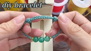 how to make bracelet without elastic thread｜friendship bracelet｜bracelet with thread and beads｜diy [upl. by Nevear]