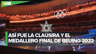 Beijing 2022 apaga su llama olímpica y le pasa la estafeta a MilánCortina 2026 [upl. by Enelyaj805]