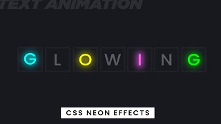 Neon Text Animation Effects  Html CSS Glowing Text [upl. by Nadroj]