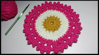 Carpetas en Crochet Paso a Paso Para Principiantes  Redondas Fáciles y Rápidos [upl. by Fariss]