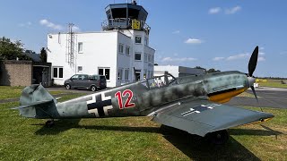 Messerschmitt Bf109 E4 DFEML 19 August 2024 in detail full departure and landing Bonn Hangelar [upl. by Nordin]