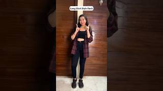 Long Shirt Crop Style Hack style shirt crop croptop hack ytshorts youtubeshorts [upl. by Tega487]