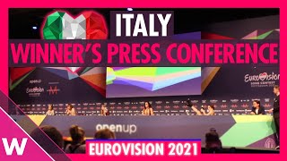 Måneskin Eurovision 2021 Winners Press Conference [upl. by Annawoj952]