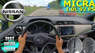 2021 Nissan Micra NWay 10 IGT 92 PS TOP SPEED AUTOBAHN DRIVE POV [upl. by Airdnat]