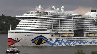 Shipspotting Passenger Cruise Ship AIDAPRIMA departing Hamburg Germany on July 29 2023 to Norway [upl. by Zabrina]