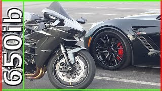 Ninja H2 vs C7 Z06  INSANE Ride Along [upl. by Janeta826]