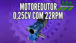 Motoredutor WCG01 com Motor de 025cv e 22rpm Weg Cestari Trifásico 180 NDJ [upl. by Gearard]