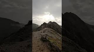 Incredible views from the end of Crib Goch mountains ultrarunning scrambling running wales [upl. by Ketty]