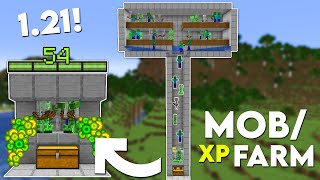 Minecraft EASIEST MOB XP FARM Tutorial 121 Improved Version [upl. by Obocaj]