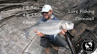 Bass Fishing Cornwall  New PB 4lb 15oz 62cm  BOOM [upl. by Anigger]