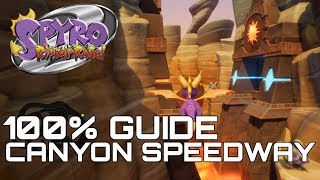 Spyro 2 Riptos Rage Reignited 100 Guide CANYON SPEEDWAY ALL GEMS ORBS [upl. by Namya]