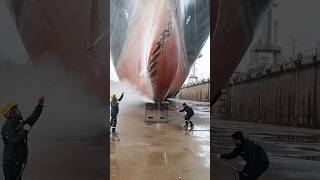 Hydro Blasting for ship side remove All loose particals Rust amp loose paints ship [upl. by Furey879]