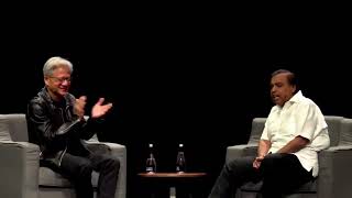 NVIDIA AI Summit Fireside Chat between Sh Mukesh Ambani and Jensen Huang [upl. by Eslud]