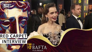 Lily Collins  BAFTA 2024 Red Carpet Interview [upl. by Mueller878]