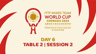 LIVE  T2  Day 6  ITTF Mixed Team World Cup 2024  Session 2 [upl. by Noguchi652]