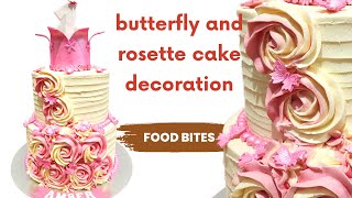 rosette cake decorations  butterfly cake designs for birthdays [upl. by Arima]