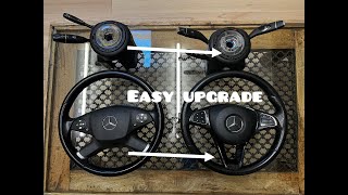 W212 How to upgrade steering wheel retrofit DIY Mercedes Benz E class to steering wheel from 2014 [upl. by Skeie255]