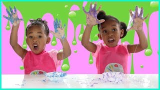 Sekora amp Sefari Make Slime  Nickelodeon Slime Kit [upl. by Kendell962]