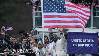 US Olympic team for 2024 Paris Olympics arrives at Opening Ceremony  NBC Sports [upl. by Norrv127]