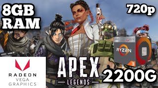 APEX LEGENDS ON RYZEN 3 2200G 8GB RAM IN 2020 [upl. by Zetnom]