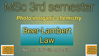 BeerLambert Law in photochemistry • MSc • Bsc [upl. by Michaeu48]