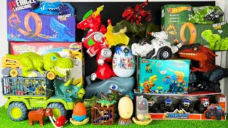 Jurassic World Unboxing Review Trex Shark Hot Wheels Dino Trucks Surprises Dinosaur Eggs Pyroraptor [upl. by Nysilla]