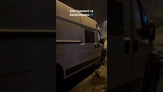 İlk Kar 💜❄️ karavan karavanhayatı travel caravan vanlife caravanlife ilkkar [upl. by Oecile]