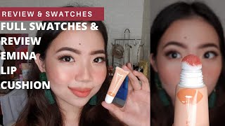 REVIEW JUJUR Emina Lip Cushion Full Swatches [upl. by Bazar914]