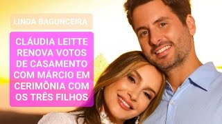 Na presença dos filhos Cláudia Leitte e Márcio Pedreira renovam os votos de casamento na Bahia [upl. by Elbag]