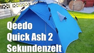 Qeedo  Quick Ash 2 Personen Sekundenzelt Schnellaufbauzelt [upl. by Zadoc]