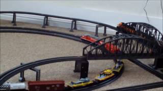 V91 Four Athearn and Walthers trains on power loc amp ez track [upl. by Xineohp58]