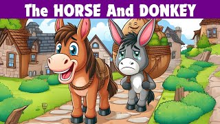 Horse amp Donkey Story Fairy Tales Animated stories Daily Cartoons bedtimes story Kidscornertv2 [upl. by Helgeson120]