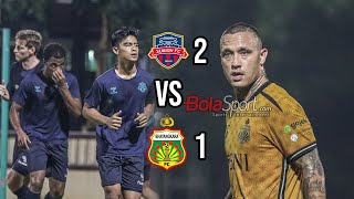 Momen Bhayangkara FC Uji Coba Lawan Suwon FC Pratama Arhan Pemanasan dan Radja Nainggolan Tampil [upl. by Aland]