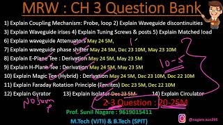 Question Bank Ch3  Waveguide Components  Lec 3  LMRMicrowave Engineering Sem7 EXTC [upl. by Eta]