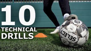 10 Technical Drills For Footballers  Become A Technical Master With These Exercises [upl. by Nehgem]