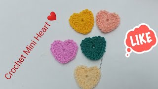 How to Make Beautiful Design of Crochet Mini Heart ❤️💟 Tutorial HaadiArts [upl. by Iolenta395]