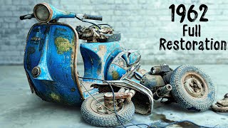 Full Restoration 60 years Old 1962 Vespa Scooter  Full Timelapse [upl. by Cordelia600]