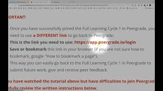 Full Learning Cycle 1 How to join Peergrade [upl. by Esinyt]