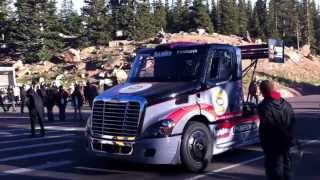 Pikes Peak 2013 startline Mike Ryans Freightliner Special truck [upl. by Ajaj]