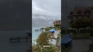 Rainy Cloudy Lake Brienz Brienzersee Iseltwald Bern Switzerland Shorts [upl. by Leia]