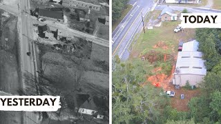 flying new drone over abandoned shop  RUKO U11Pro  Waverly Hall Georgia Aerials [upl. by Bab]