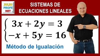 Sistemas de ecuaciones lineales 2×2 por igualación  Ej 1 [upl. by Redlac]