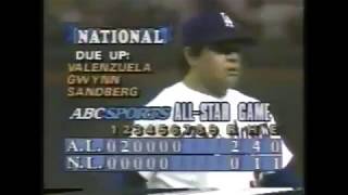 1986 MLB AllStar Game Fernando Valenzuela vs Teddy Higuera [upl. by Esiled]