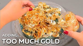 ASMR Adding Too Much Gold 👑 Crunchiest Gold Leaf Slime [upl. by Malcah]