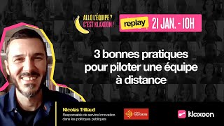 3 bonnes pratiques pour piloter une équipe à distance  Klaxoon webinar [upl. by Jillana]